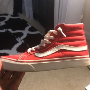 Red & white high top vans !